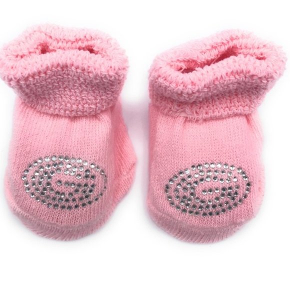 Two Feet Ahead Pink Newborn Cloth Socks Booties - Picture 4 of 9
